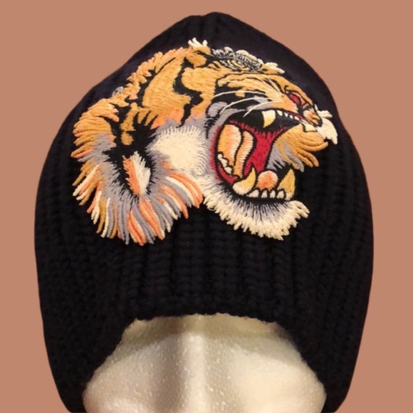 NWT Authentic GUCCI TIGER HEAD-EMBROIDERED Hat M - Picture 7 of 9